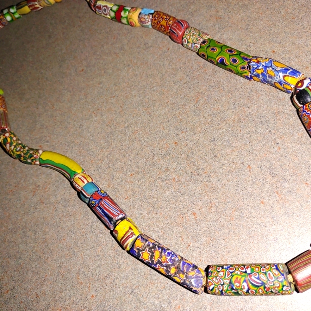 **RARE FIND**Antique glass venetian trade bead stran\necklace